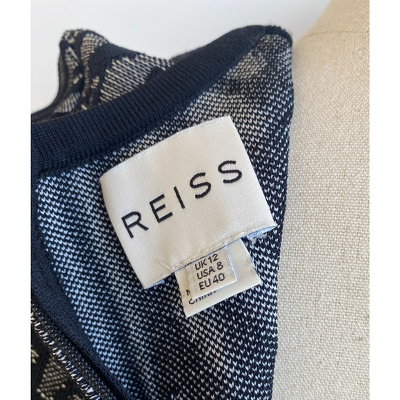 REISS FELIX TEXTURED BODYCON DRESS in BLACK US SIZE 8 - Picture 12 of 14